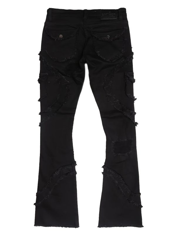 men's black slim fit ripped jeans destroyed straight leg denim, hip hop streetwear, harajuku style, all season comfort, machine washable