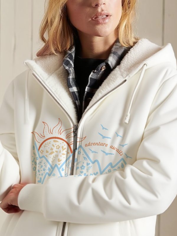 women's full zip hoodie jacket all season outerwear coat with full zip closure, hooded neckline machine washable casual coat for everyday & formal outfits