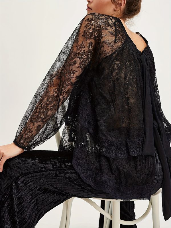 women's elegant lace tops | white & black intricate detailing & breathable fabric | versatile brunch to night out outfit