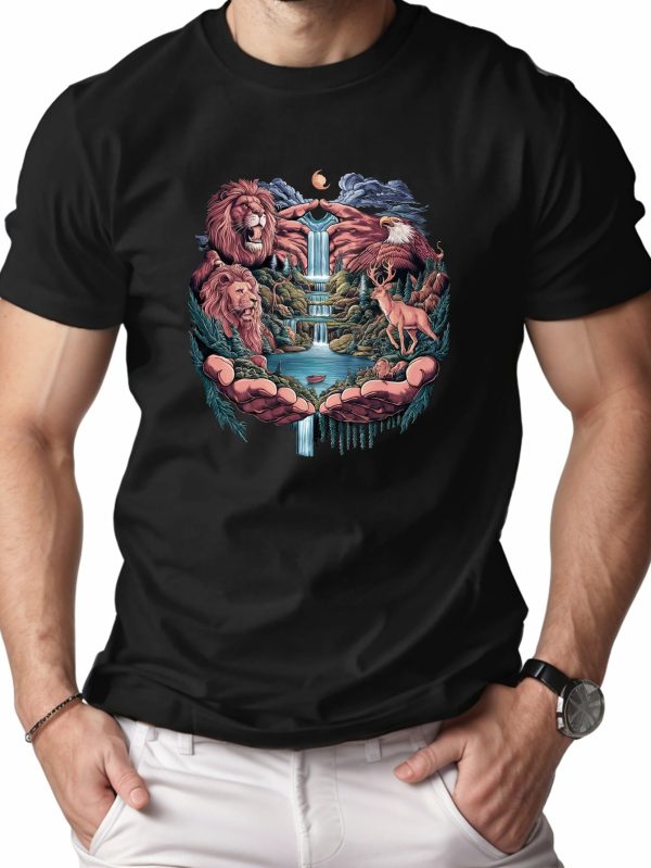 surreal nature s unity pure cotton men's tshirt comfort fit