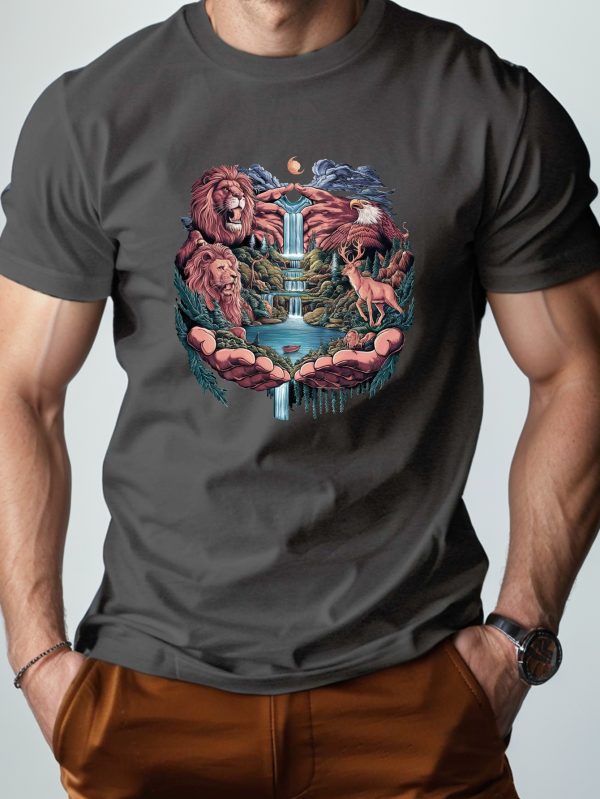 surreal nature s unity pure cotton men's tshirt comfort fit
