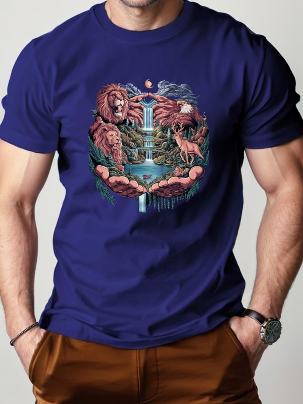 surreal nature s unity pure cotton men's tshirt comfort fit