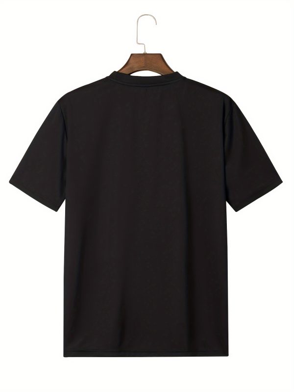 men's black graphic t shirt with eye catching purple & blue design soft cotton, short sleeve, round neck, casual fit, machine washable perfect for casual attire