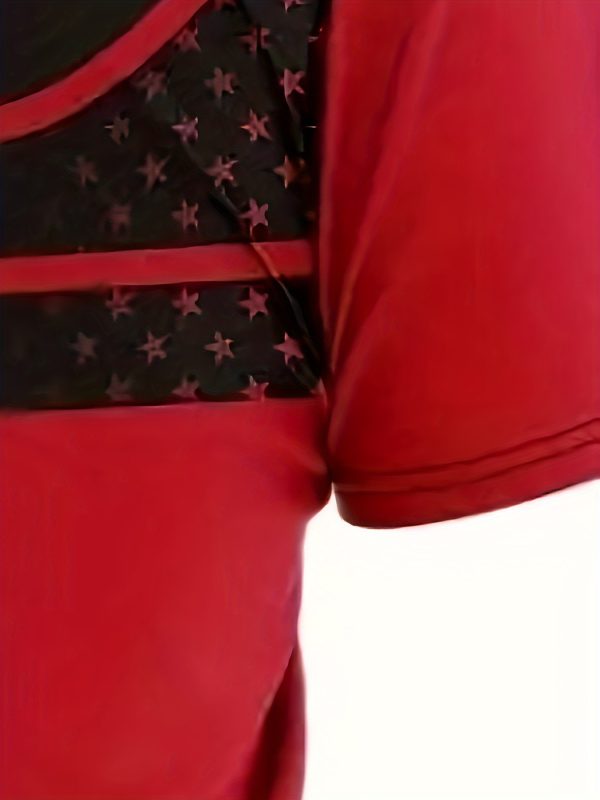men's contrast color stripes graphic print t shirt & shorts co ord set for summer outdoor sports 2pcs suits