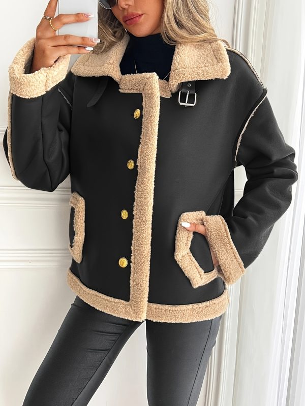 1pc autumn and winter fur coat motorcycle warm women's clothing