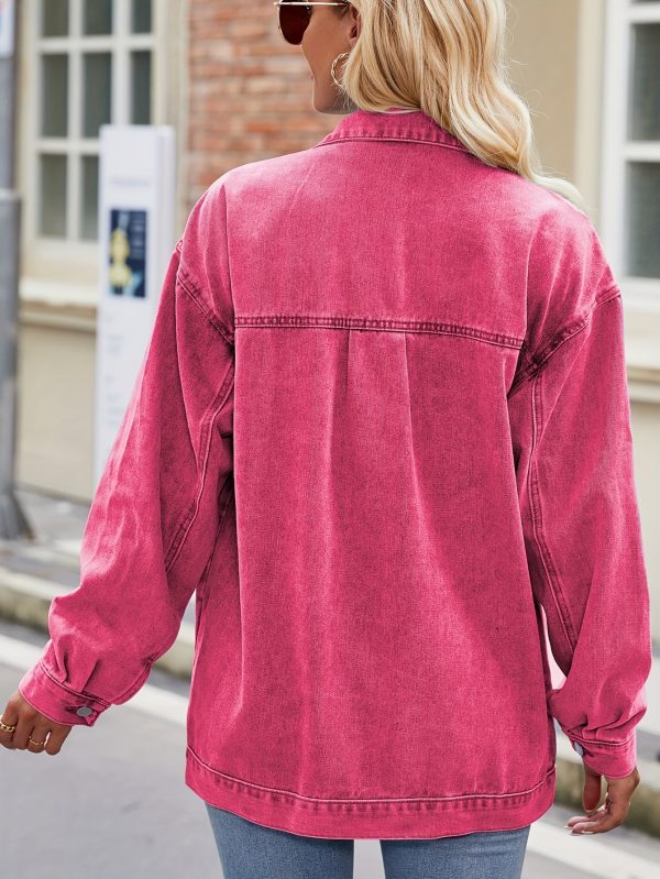 women's lightweight denim jacket long sleeve casual coat, everyday edgy outerwear for all seasons, non transparent jacket