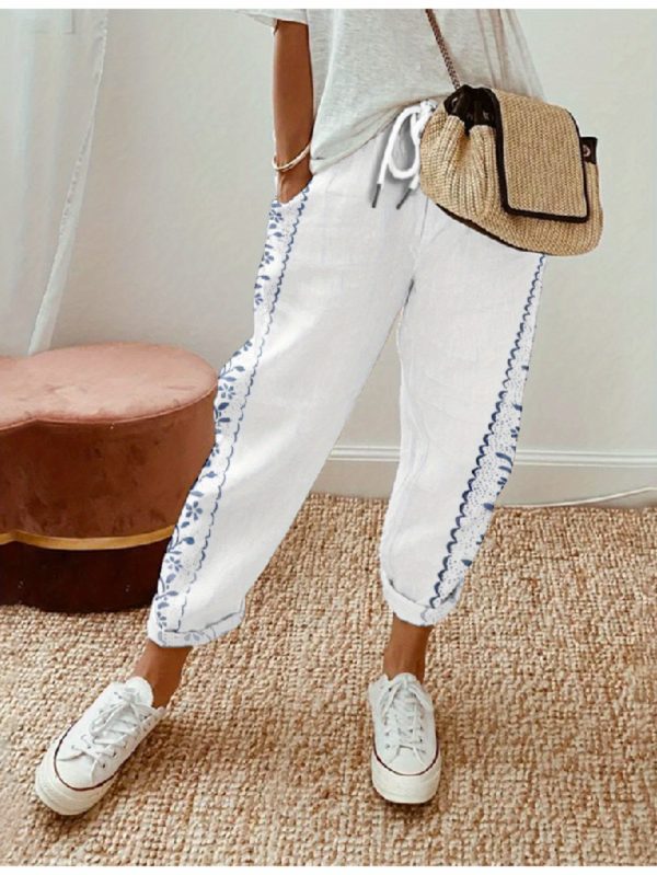 3d printed long pants for women with floral motifs exquisite 3d printed floral motifs on long pants customize the style and color of flowers for a touch