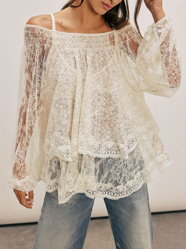 women's elegant lace tops | white & black intricate detailing & breathable fabric | versatile brunch to night out outfit
