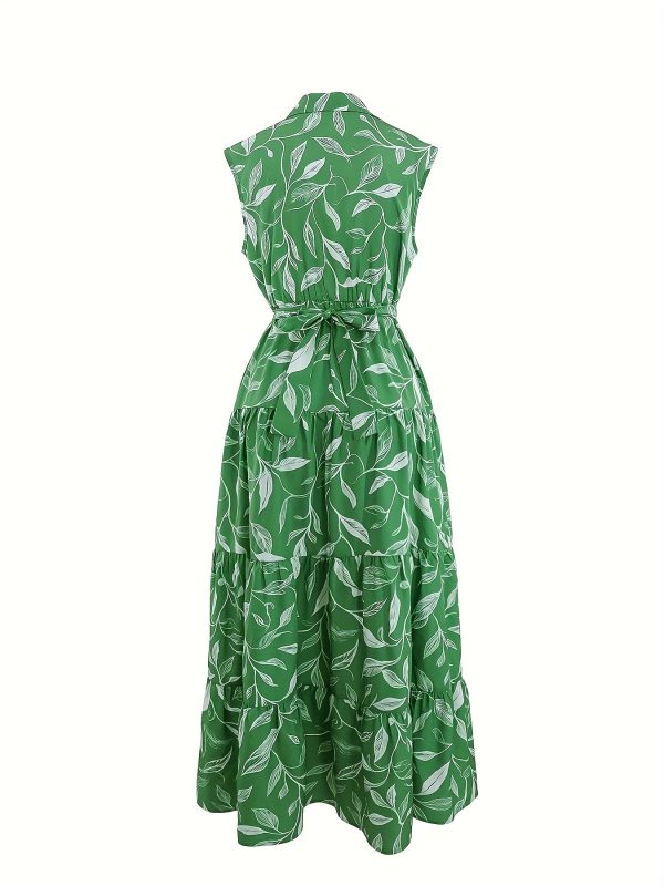women's casual sleeveless a line dress with button front waist & belted waist navy blue floral print, lightweight summer vacation dress for beach, pool, or casual outings, beach dresses, poolside attire, nontransparent fabric