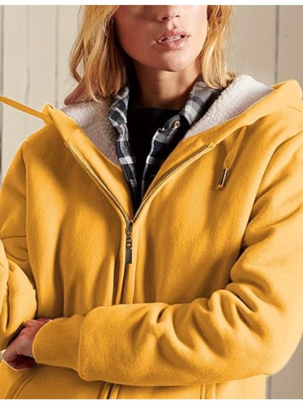 women's casual full zip up lined hoodie sweatshirt jacket coat