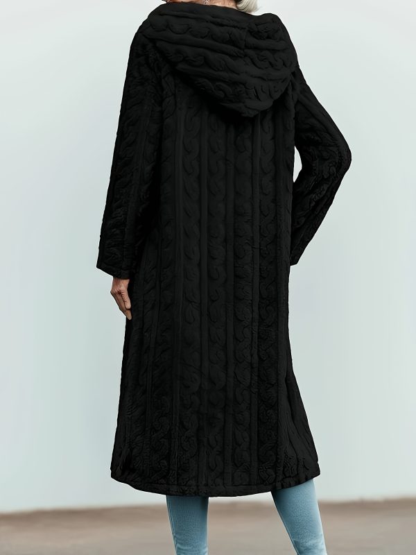 elegant black long coat for women