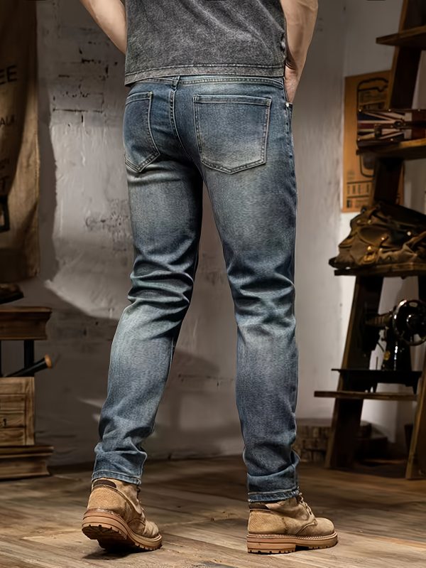 men's jeans stretch trousers style bicycle men's trousers street style blue frayed jeans can be worn all seasons