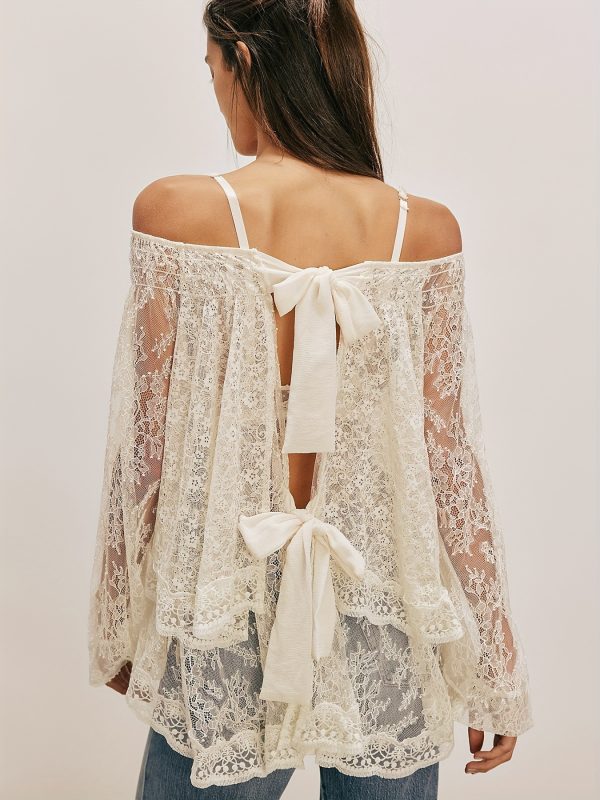 women's elegant lace tops | white & black intricate detailing & breathable fabric | versatile brunch to night out outfit