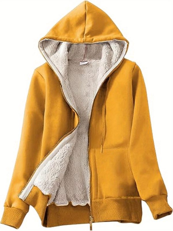 women's casual full zip up lined hoodie sweatshirt jacket coat