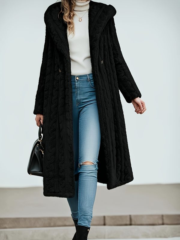 elegant black long coat for women