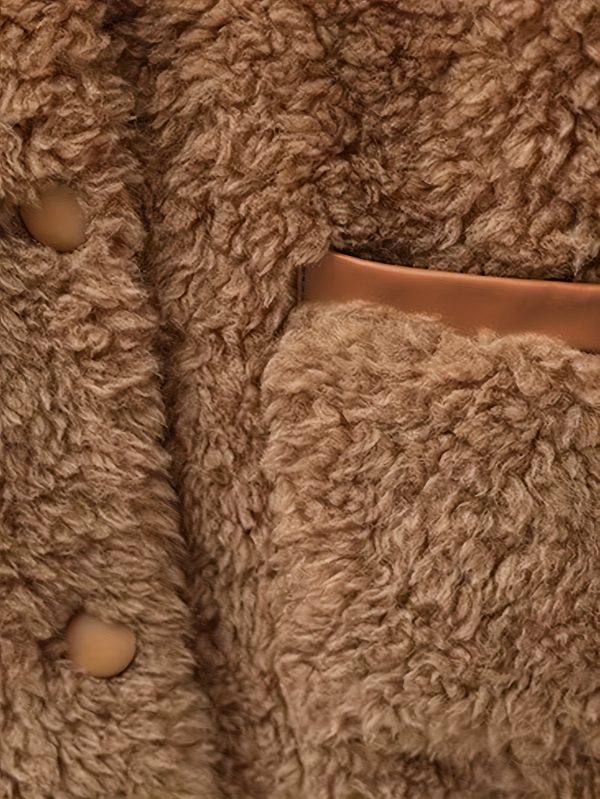 solid color pocket buttons, regular style fur coat, daily birthday party, formal dinner, winter