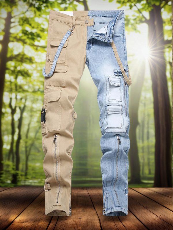 men's slim fit cotton denim jeans with adjustable straps, elastic waistband, and zipper detail stylish, versatile, comfortable, and durable for all seasons, casual wear jeans|slim fit jeans|stylish denim jeans