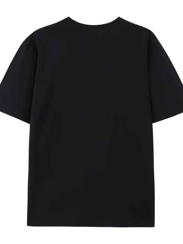 men's cotton short sleeve t shirt with balance graphic print & bilingual letter design breathable loose fit casual summer tee for outdoor activities, everyday comfort, comfortable wear