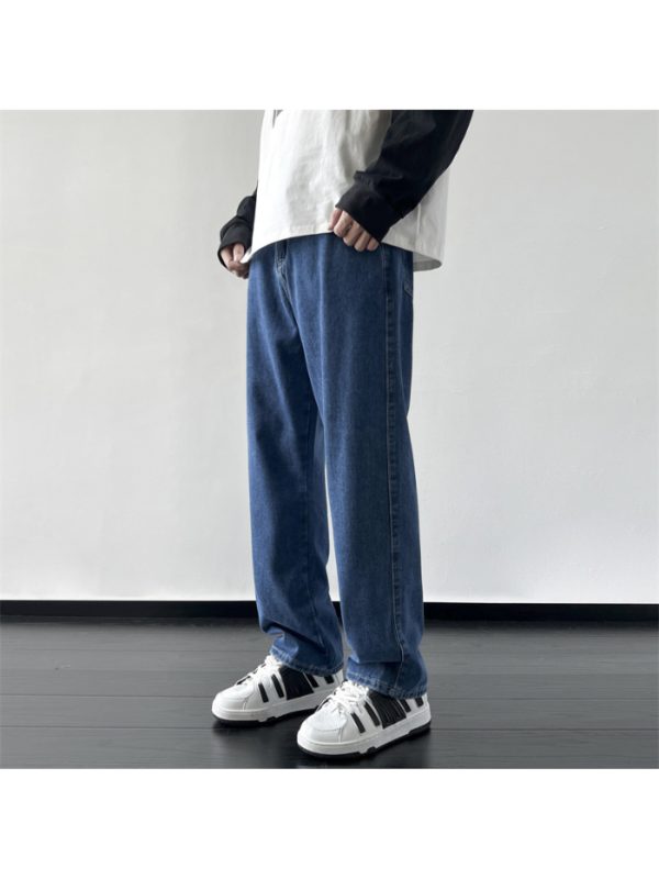 autumn winter main promotion hong style high street plus size loose straight casual trendy versatile semi elastic unisex jeans