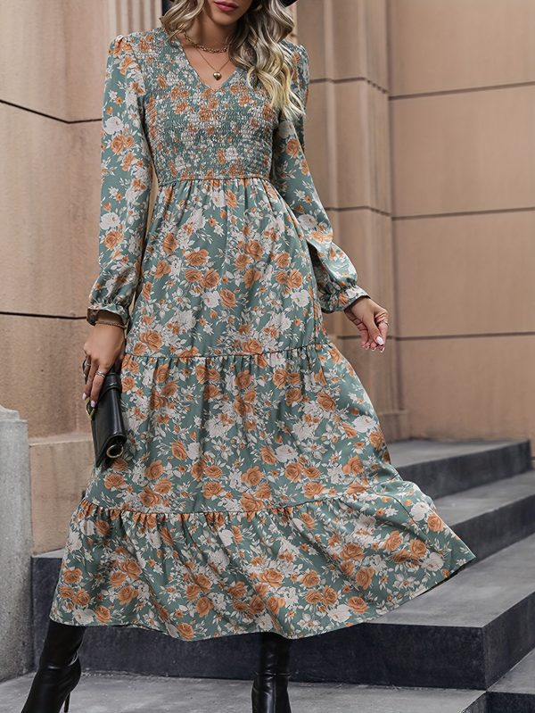 women's floral print sleeveless sundress deep v neck adjustable waist tie & ruffled details, lightweight breathable machine washable for spring summer fall, casual beach party outfit, beach dresses, summer fashion, offshoulder style, flowy fabric