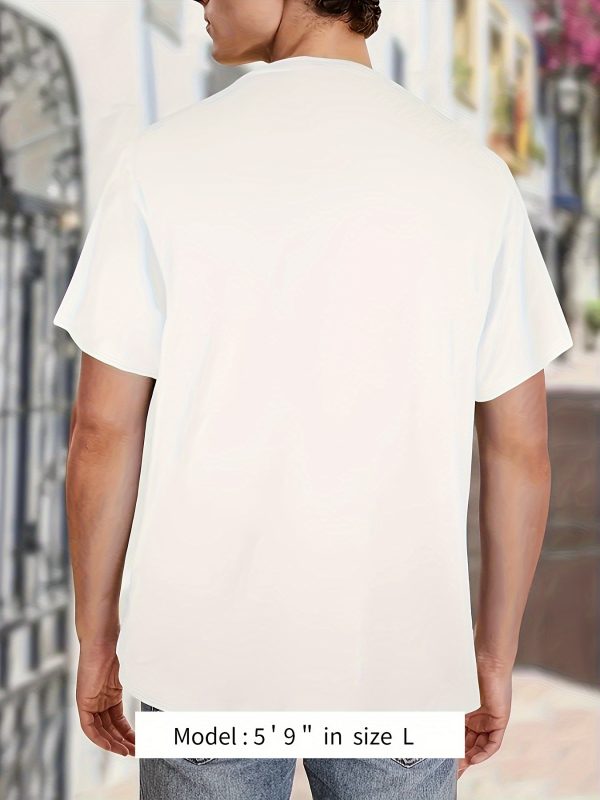 find good in the each day men's high quality thick combed 220g cotton round neck t shirt with trendy pixel style printed short sleeves