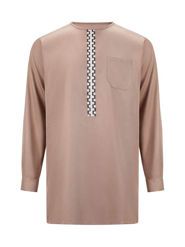 men's casual long sleeved two piece suit mid length top and trousers