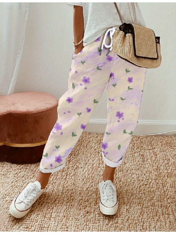 3d printed long pants for women with floral motifs exquisite 3d printed floral motifs on long pants customize the style and color of flowers for a touch