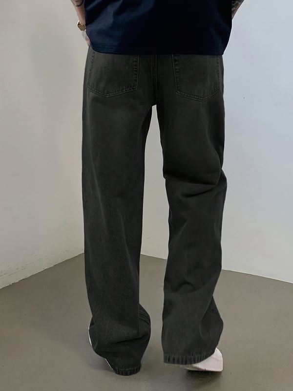 men's skinny fit wide leg jeans, men's stylish comfy denim pants, versatile for four seasons