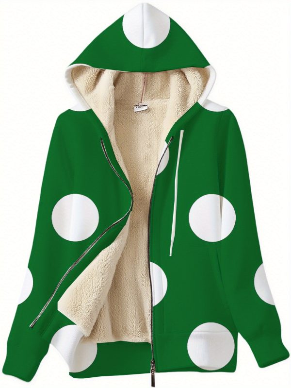 women's full zip hoodie jacket lined extreme cold weather coat, front zipper closure hooded sweatshirt coat for everyday & formal outfits (machine washable), versatile outerwear, playful print design, comfortable fabric, street style