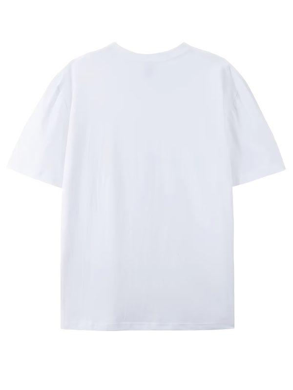 men's cotton short sleeve t shirt with balance graphic print & bilingual letter design breathable loose fit casual summer tee for outdoor activities, everyday comfort, comfortable wear
