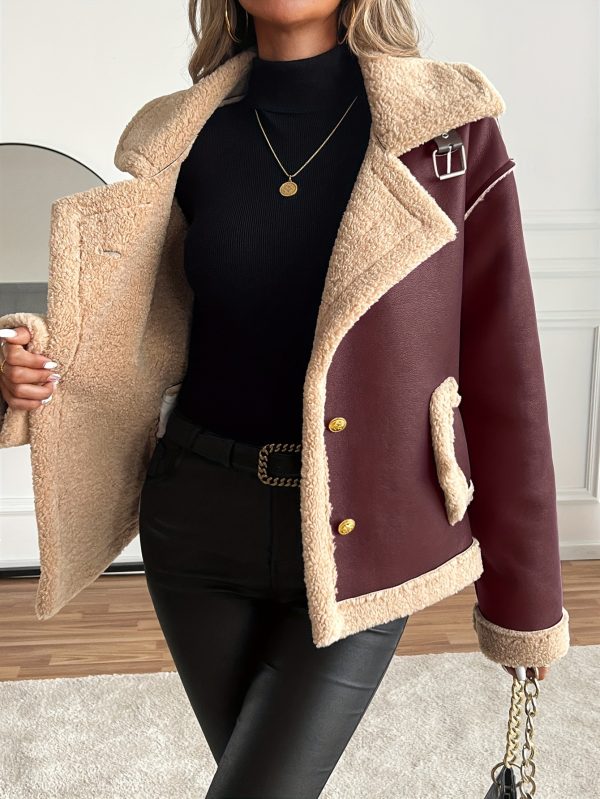 1pc autumn and winter fur coat motorcycle warm women's clothing