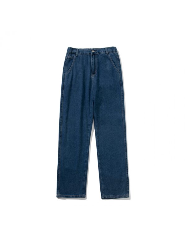 summer main push hong style high street plus size loose straight casual trend versatile semi elastic unisex jeans