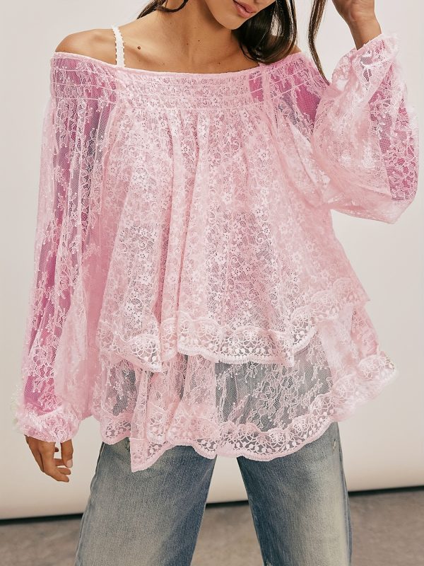 women's elegant lace tops | white & black intricate detailing & breathable fabric | versatile brunch to night out outfit