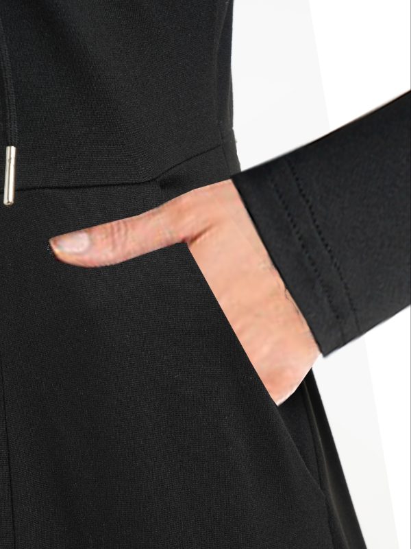 women's gothic hooded zip up jacket long formal coat with full zip closure, elegant gothic outerwear for halloween, cosplay, everyday easy care hand washable women's clothing, goth accessories