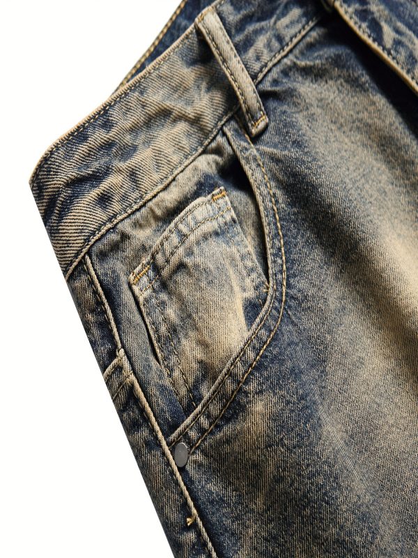 men's slim fit stretch jeans ripped skinny jeans for men, fashion distressed straight comfort flex waist pants, pants for men