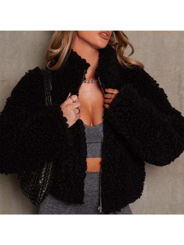2025 autumnu002f winter european women's fashion new fur pullover, short jacket, lamb hair coat for women