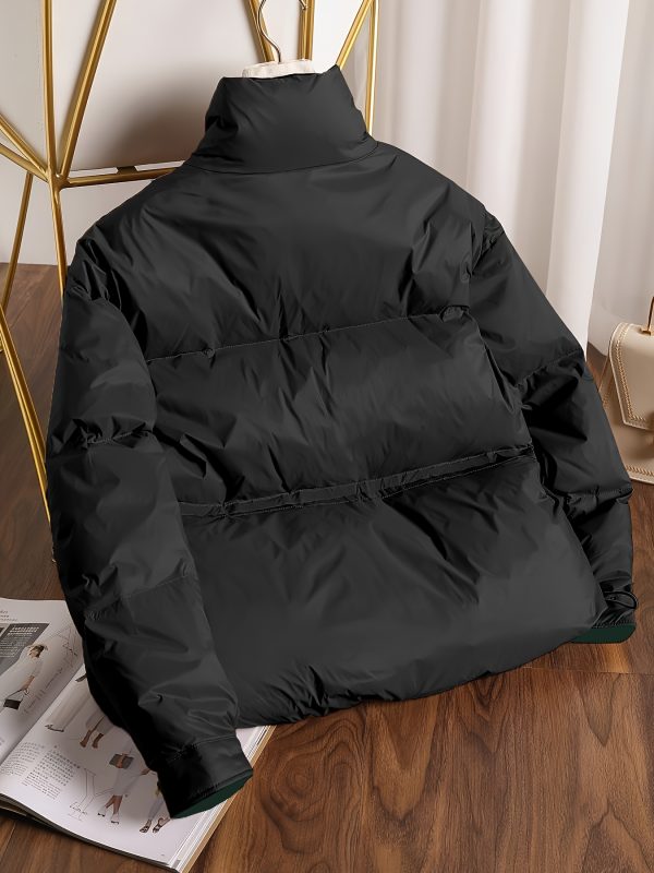 women's zip up hooded jacket casual loose fit, long sleeve, solid color, stand collar, front zipper, flared hem, lightweight polyester, perfect for casual attire, casual outerwear | minimalist jacket | zippered jacket