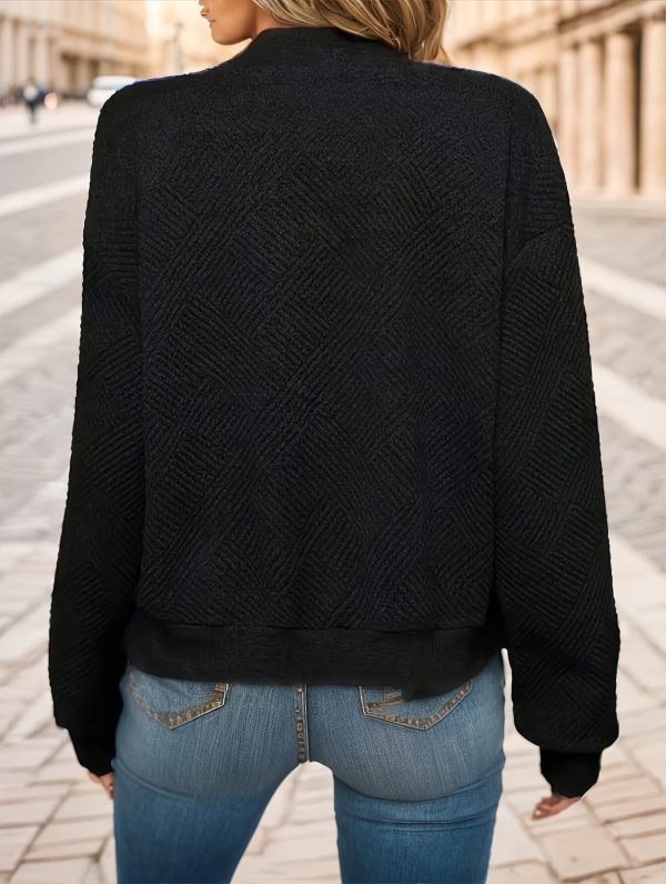 women's casual solid green zip up jacket