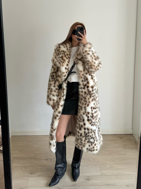 new autumn and winter leopard print fur coat for women, mid length, youthful, sexy, versatile, perfect for christmas party fashion