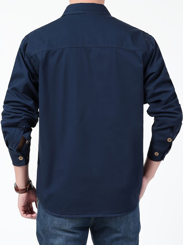 men's vintage cotton work shirt jacket lightweight casual button up with chest pockets, regular fit for springu002ffall outdoor & casual attire, nonstretch fabric
