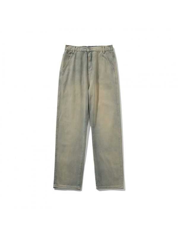 summer main push hong style high street plus size loose straight casual trend versatile semi elastic unisex jeans