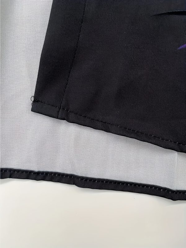 men's slim fit short sleeve shirt and pants suits, polyester fiber woven flame stamp and button, henry collar sets, solid color elastic drawstring waist and pockets men's casual tracksuits, for events and dates