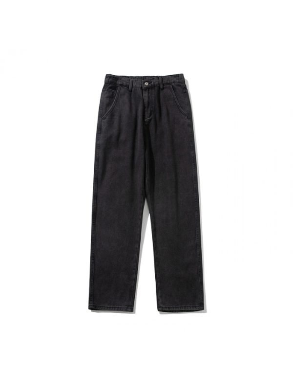 summer main push hong style high street plus size loose straight casual trend versatile semi elastic unisex jeans