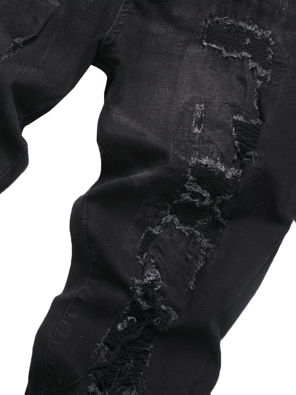 men's washed black fashion trend slim joker stretch jeans men wear autumn new men's jeans.