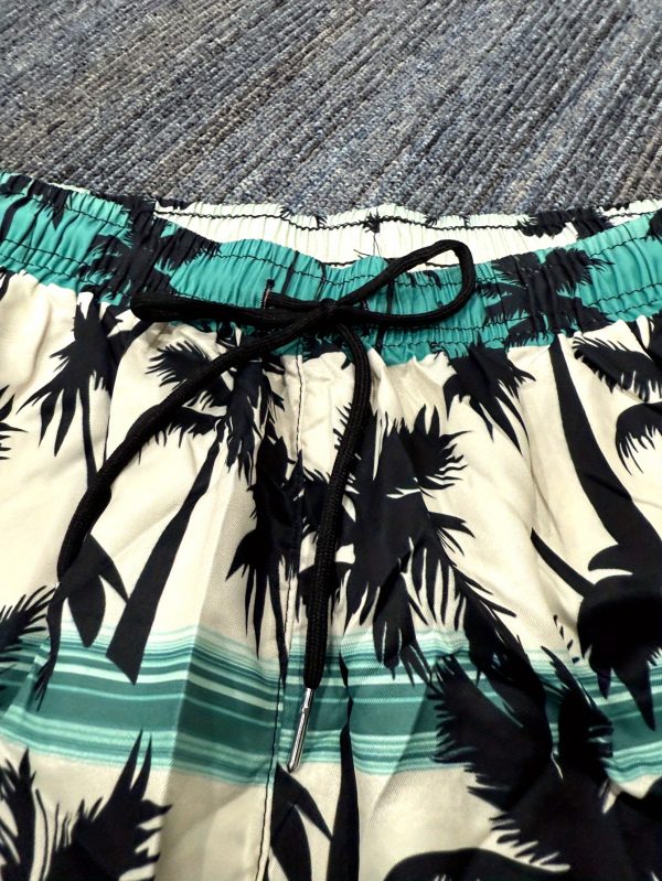palm trees print men's two piece set trendy casual round neck short sleeve cotton t shirt and drawstring shorts sports suit men's print clothing outdoor sports fashion short sleeve t shirt and shorts set