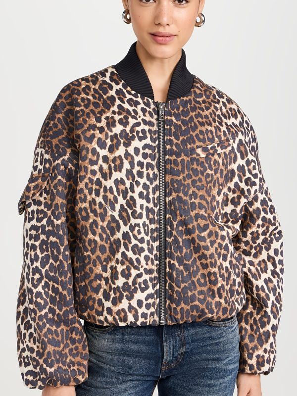 new autumn fashion versatile leopard print stand collar jacket coat