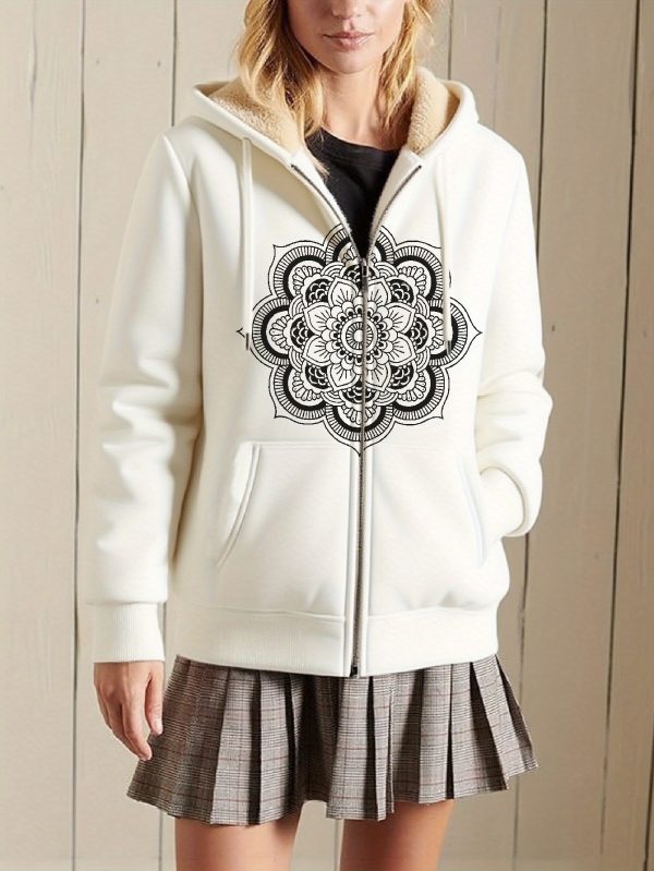 women's full zip hoodie jacket all season outerwear coat with front zipper closure, hooded neckline machine washable casual sweatshirt coat for everyday & formal outfits