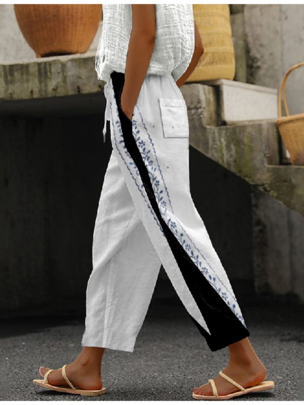 3d printed long pants for women with floral motifs exquisite 3d printed floral motifs on long pants customize the style and color of flowers for a touch