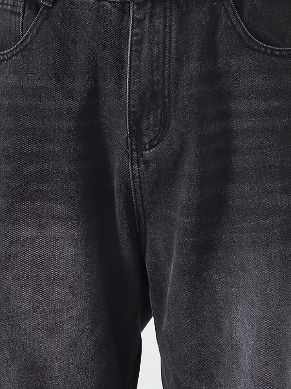men's skinny fit wide leg jeans, men's stylish comfy denim pants, versatile for four seasons