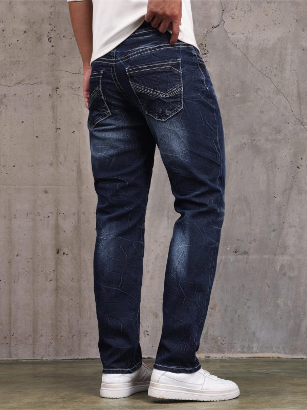 men's solid slim fit jeans, street style stylish causal denim pants